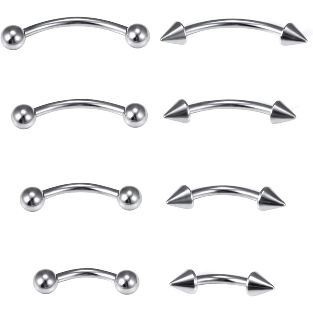 Eyebrow Piercing Jewelry Surgical Steel Curved Barbell Tiny Eyebrow Ring Vertica